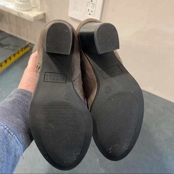 Simply Styled sz 6.5 gray taupe microfiber tall heeled boots - Picture 16 of 16